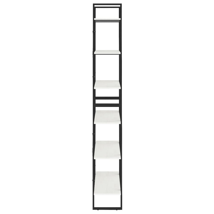 reol 80x30x210 cm massivt fyrretræ hvid