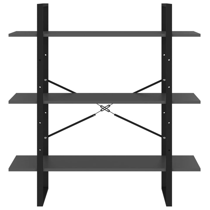 bogreol 100x30x105 cm konstrueret træ grå