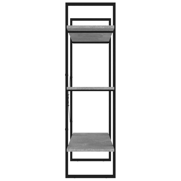 bogreol 100x30x105 cm konstrueret træ betongrå
