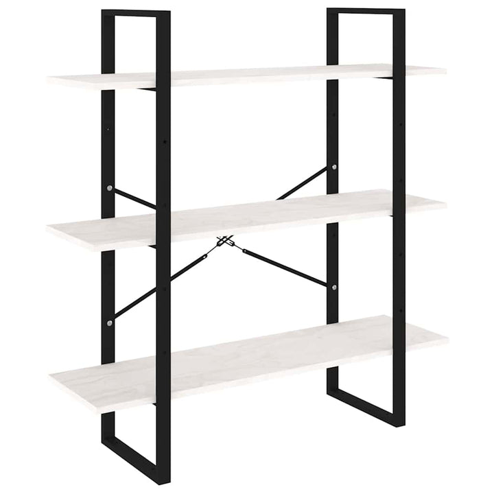 bogreol med 3 hylder 100x30x105 cm massivt fyrretræ hvid