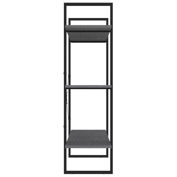 bogreol med 3 hylder 100x30x105 cm massivt fyrretræ grå