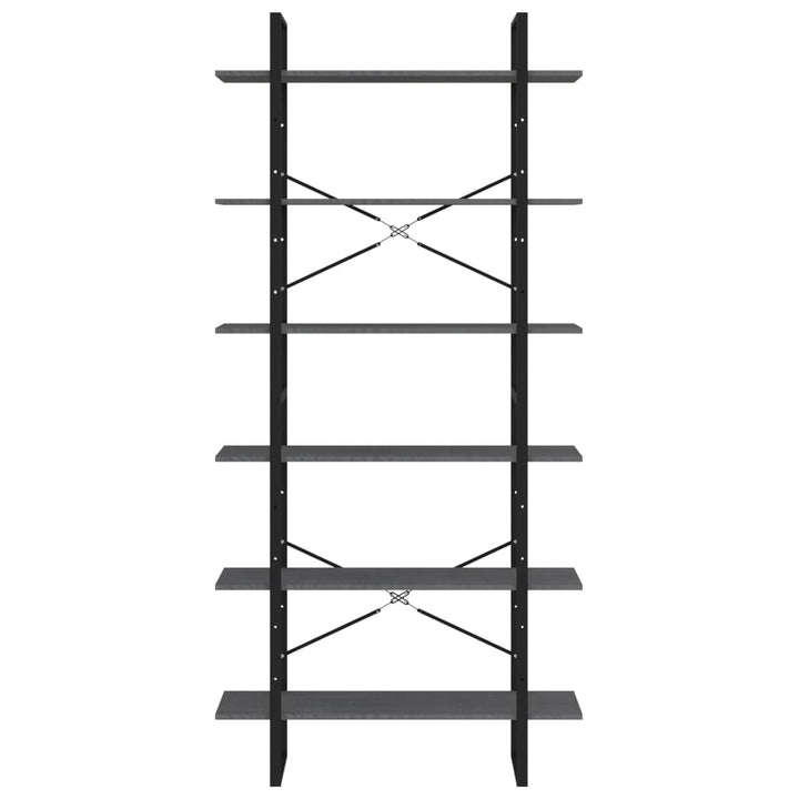 reol 100x30x210 cm massivt fyrretræ grå