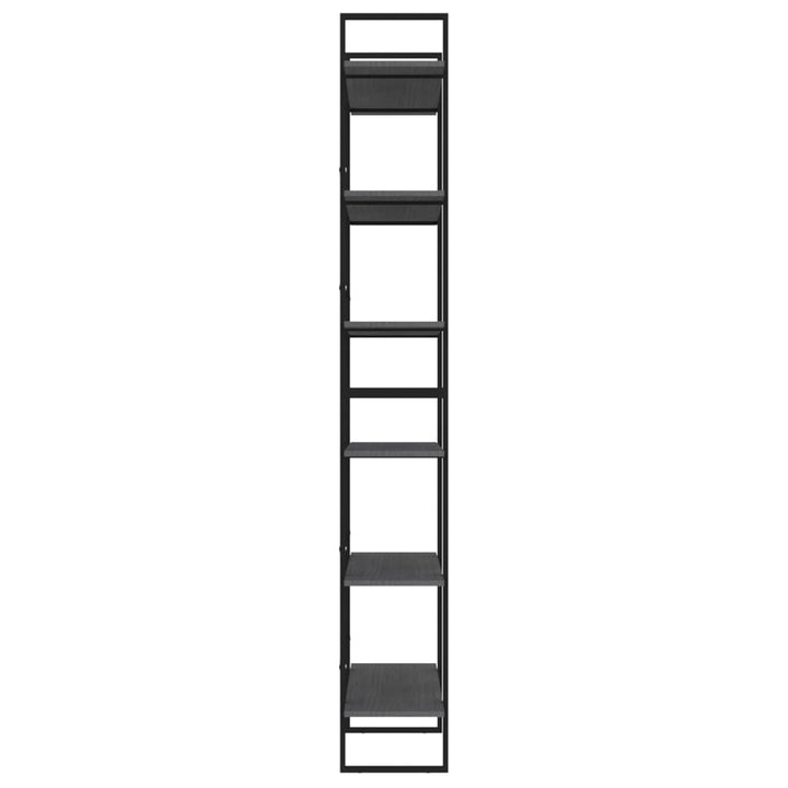 reol 100x30x210 cm massivt fyrretræ grå