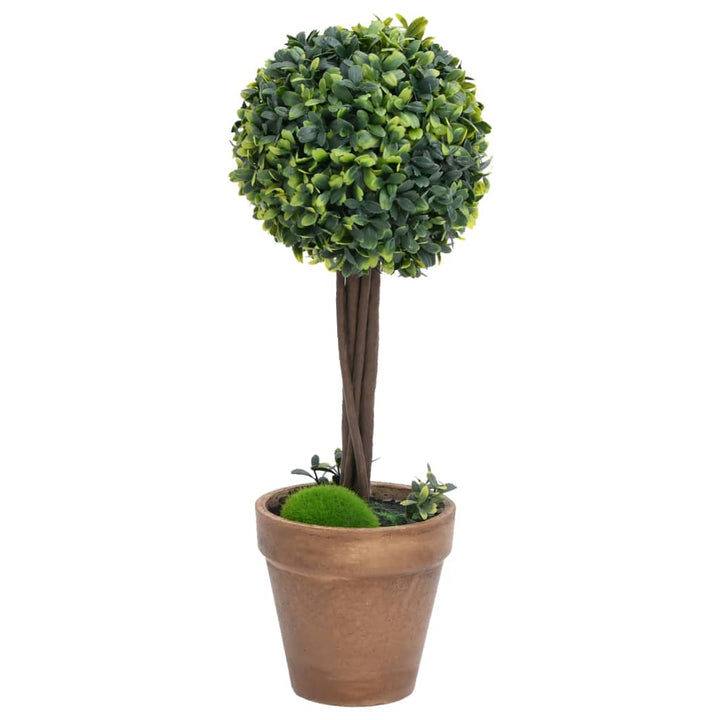 kunstige buksbom med krukker 2 stk. 56 cm kugleformet grøn