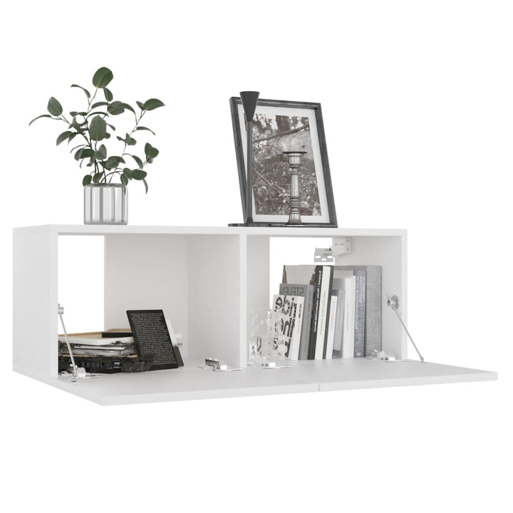 tv-skabe 4 stk. 80x30x30 cm konstrueret træ hvid