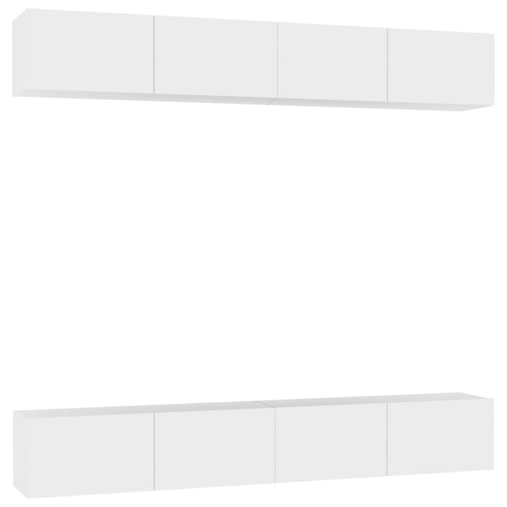 tv-skabe 4 stk. 100x30x30 cm konstrueret træ hvid