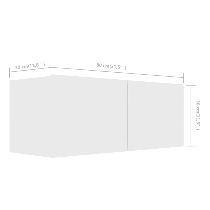 tv-skabssæt 6 dele konstrueret træ hvid