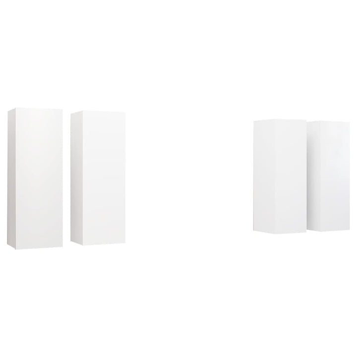 tv-borde 4 stk. 30,5x30x90 cm konstrueret træ hvid