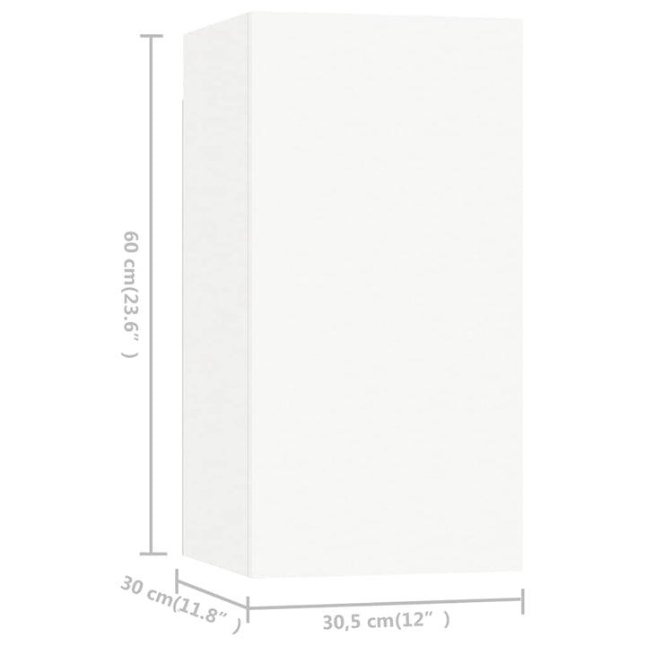 tv-skabe 7 stk. 30,5x30x60 cm konstrueret træ hvid