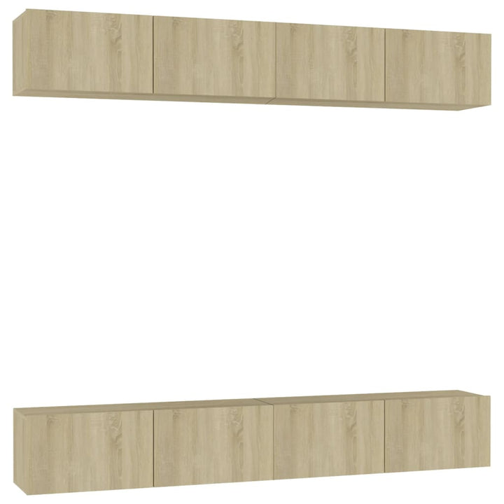 tv-skabe 4 stk. 60x30x30 cm konstrueret træ sonoma-eg