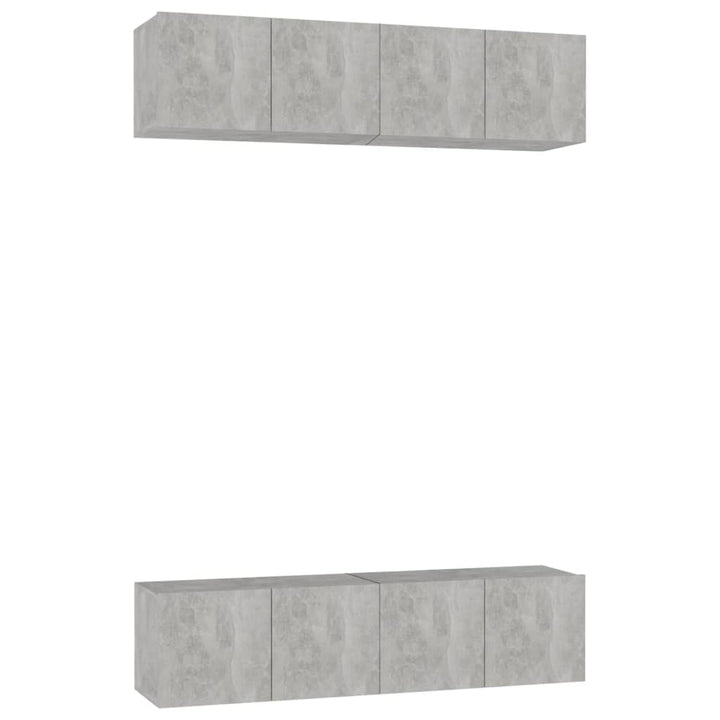 tv-skabe 4 stk. 60x30x30 cm konstrueret træ betongrå