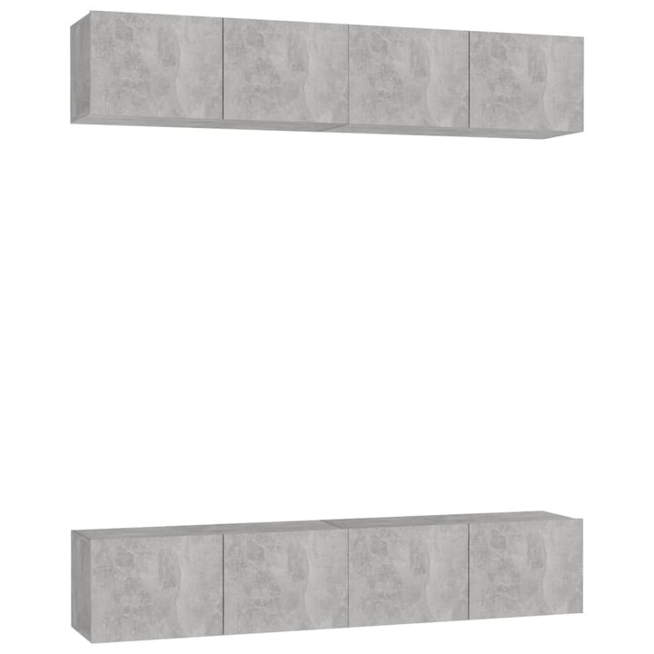 tv-skabe 4 stk. 80x30x30 cm konstrueret træ betongrå
