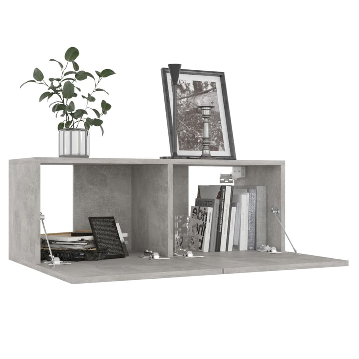 tv-skabe 4 stk. 80x30x30 cm konstrueret træ betongrå