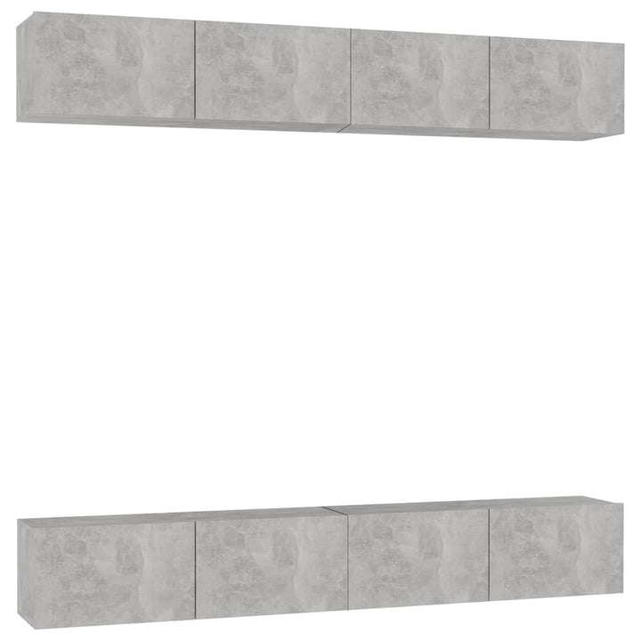 tv-skabe 4 stk. 100x30x30 cm konstrueret træ betongrå