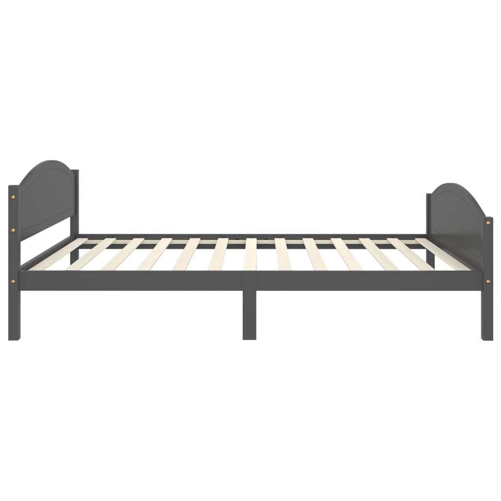 Sengeramme uden madras massivt fyrretræ 120x200 cm mørkegrå