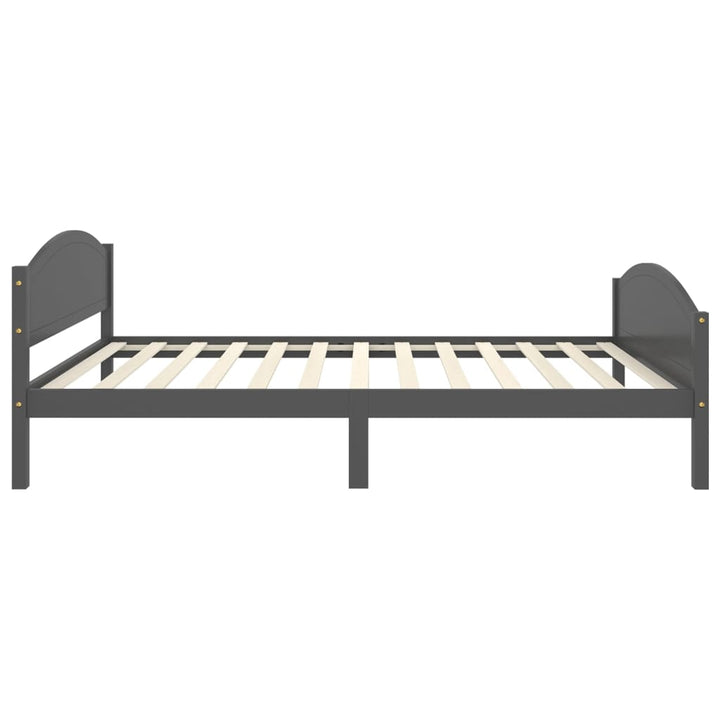 Sengeramme uden madras massivt fyrretræ 120x200 cm mørkegrå