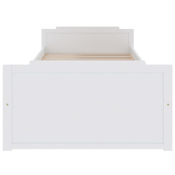 sengeramme med skuffer 90x200 cm massivt fyrretræ hvid