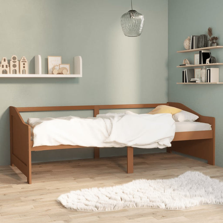 3-personers daybed 90x200 cm massivt fyrretræ gyldenbrun