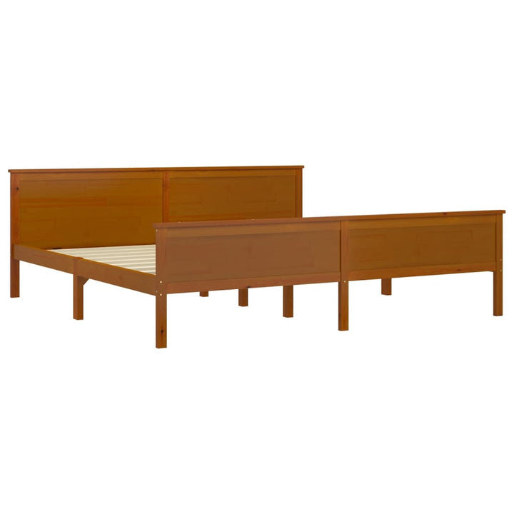 sengeramme 200x200 cm massivt fyrretræ gyldenbrun