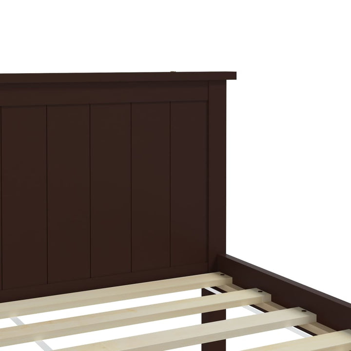 sengeramme 90x200 cm massivt fyrretræ mørkebrun