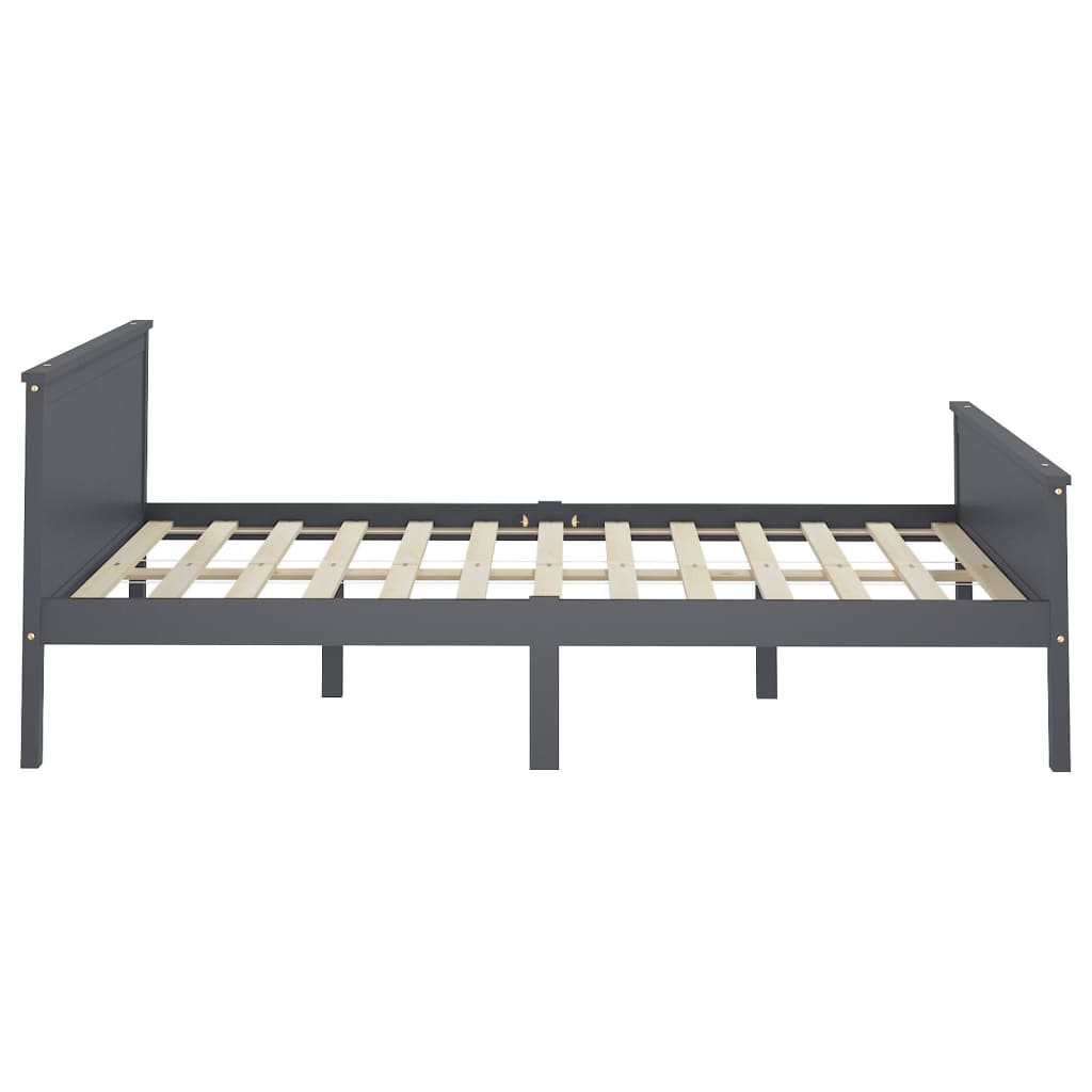 sengeramme 160x200 cm massivt fyrretræ grå