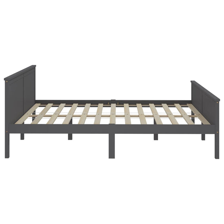 sengeramme 200x200 cm massivt fyrretræ grå