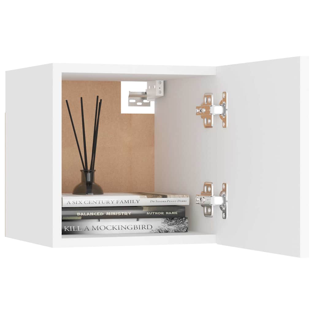 sengeskab 30,5x30x30 cm konstrueret træ hvid