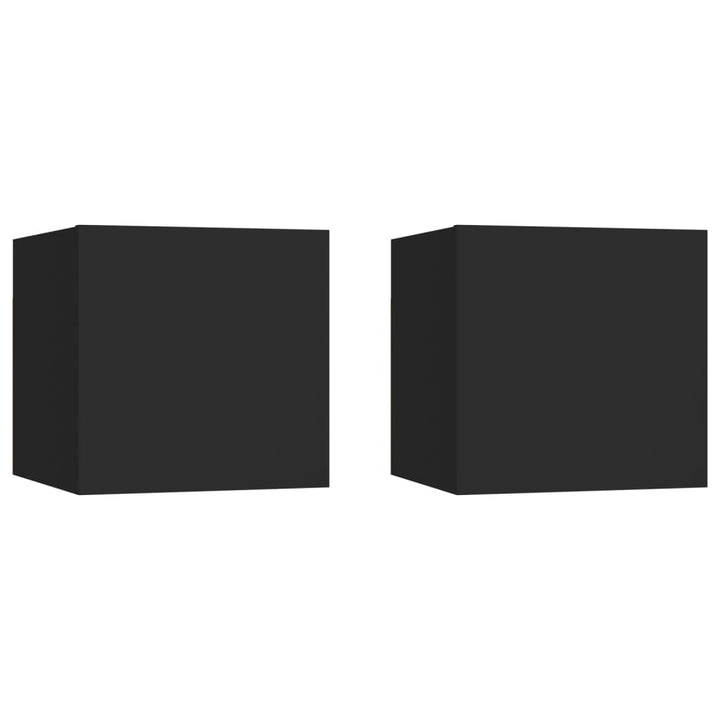 sengeskabe 2 stk. 30,5x30x30 cm konstrueret træ sort