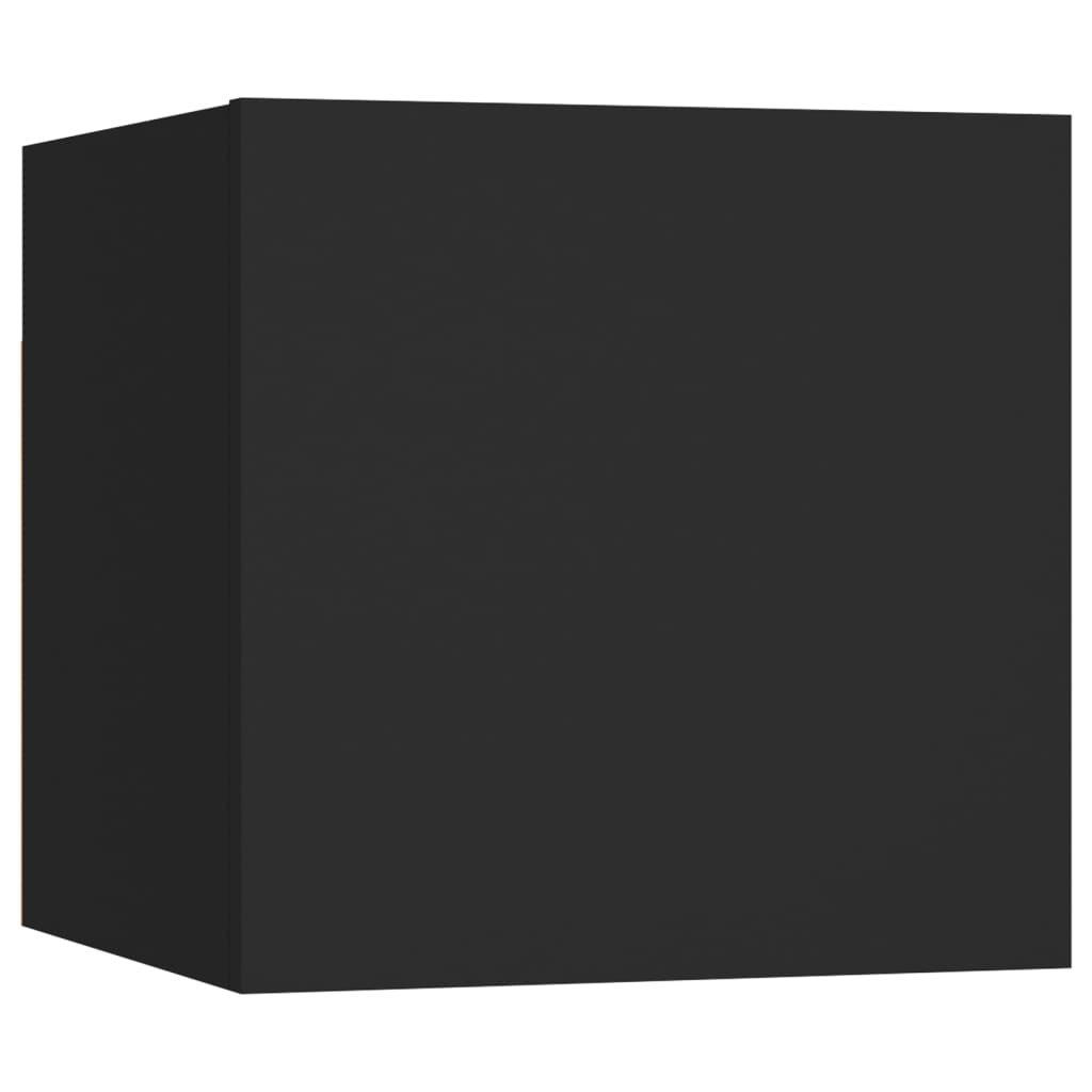 sengeskabe 2 stk. 30,5x30x30 cm konstrueret træ sort