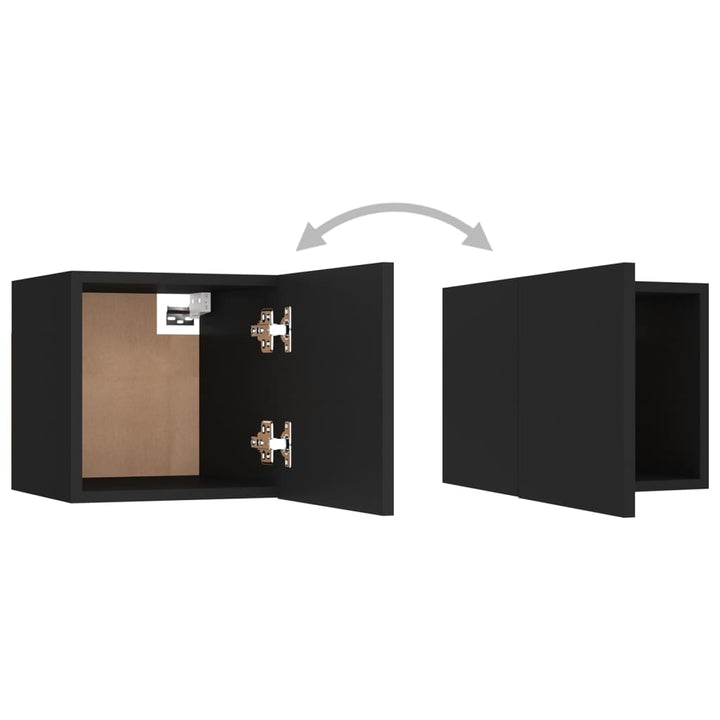 sengeskabe 2 stk. 30,5x30x30 cm konstrueret træ sort