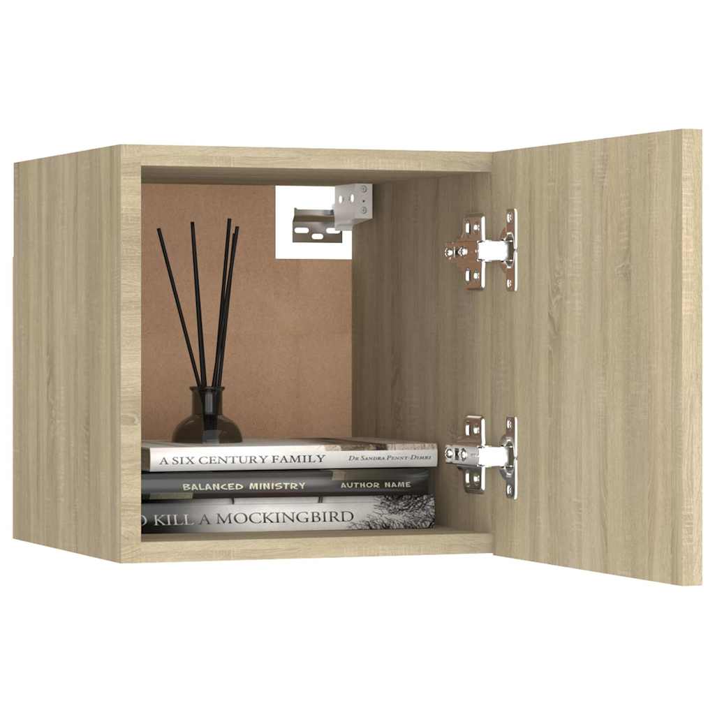 sengeskab 30,5x30x30 cm konstrueret træ sonoma-eg