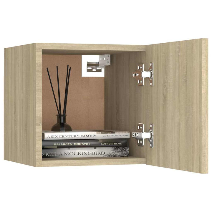 sengeskab 30,5x30x30 cm konstrueret træ sonoma-eg