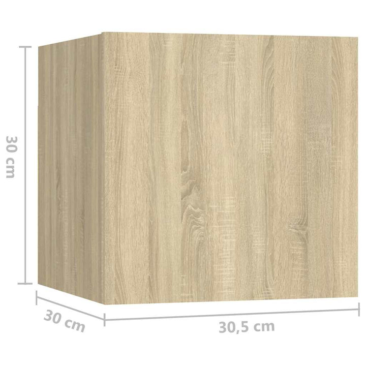 sengeskab 30,5x30x30 cm konstrueret træ sonoma-eg