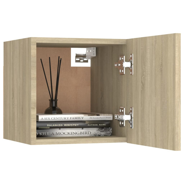 sengeskabe 2 stk. 30,5x30x30 cm konstrueret træ sonoma-eg