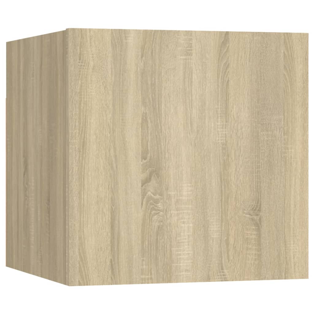 sengeskabe 2 stk. 30,5x30x30 cm konstrueret træ sonoma-eg
