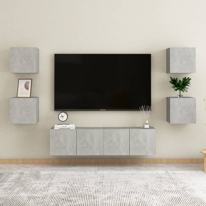 sengeskabe 2 stk. 30,5x30x30 cm konstrueret træ betongrå