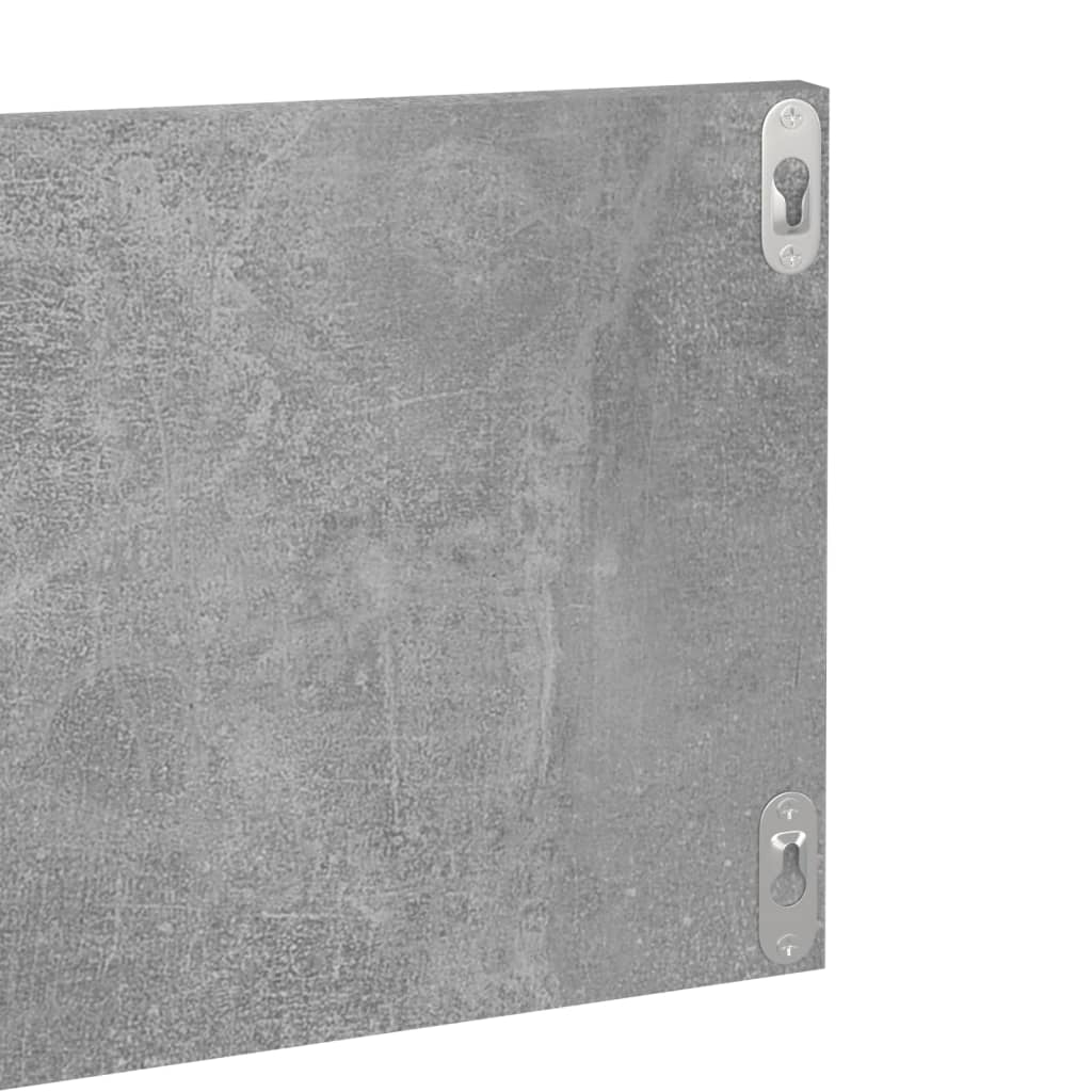 væghylder 2 stk. 80x11,5x18 cm konstrueret træ betongrå