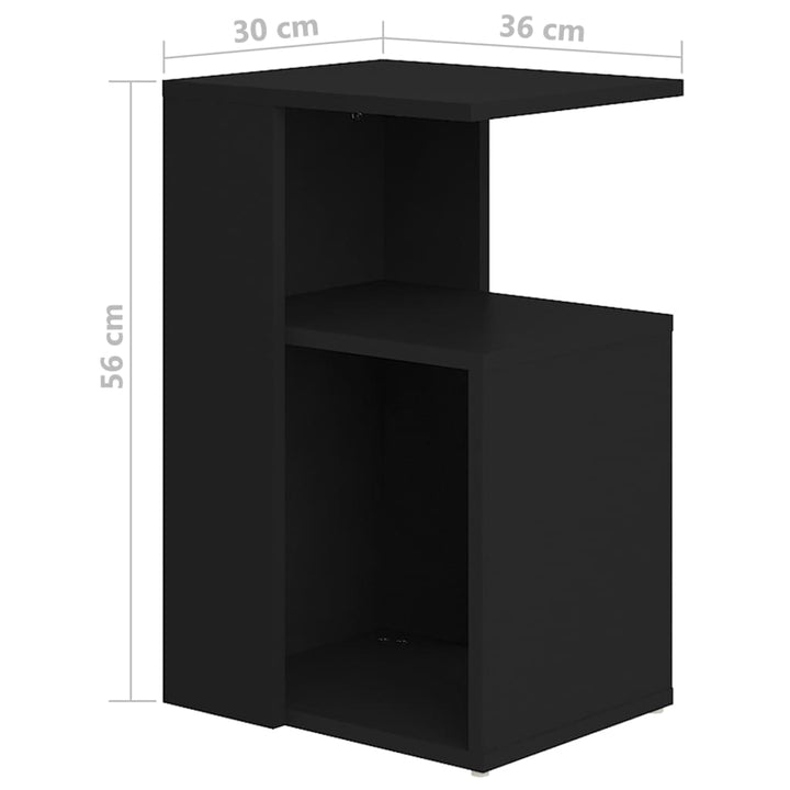 sidebord 36x30x56 cm konstrueret træ sort