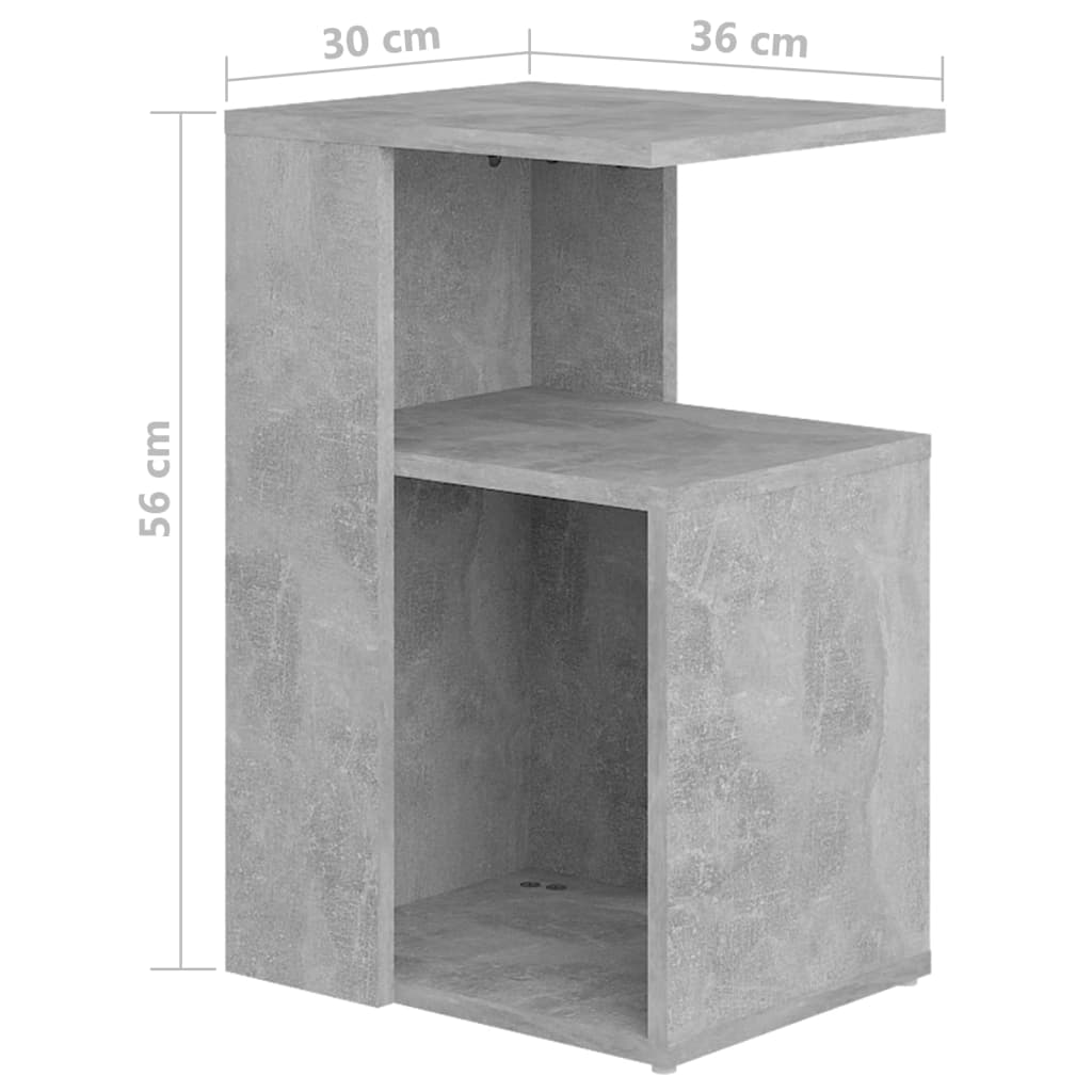 sidebord 36x30x56 cm konstrueret træ betongrå