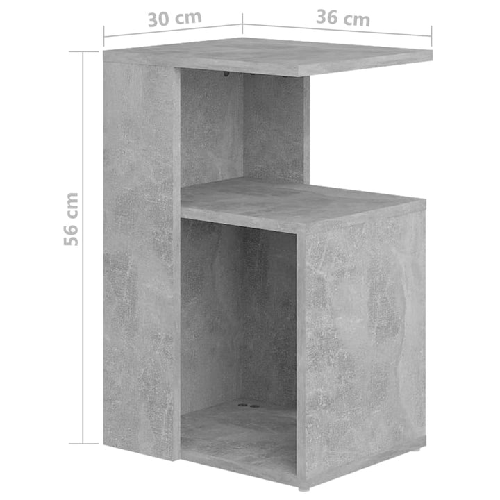 sidebord 36x30x56 cm konstrueret træ betongrå