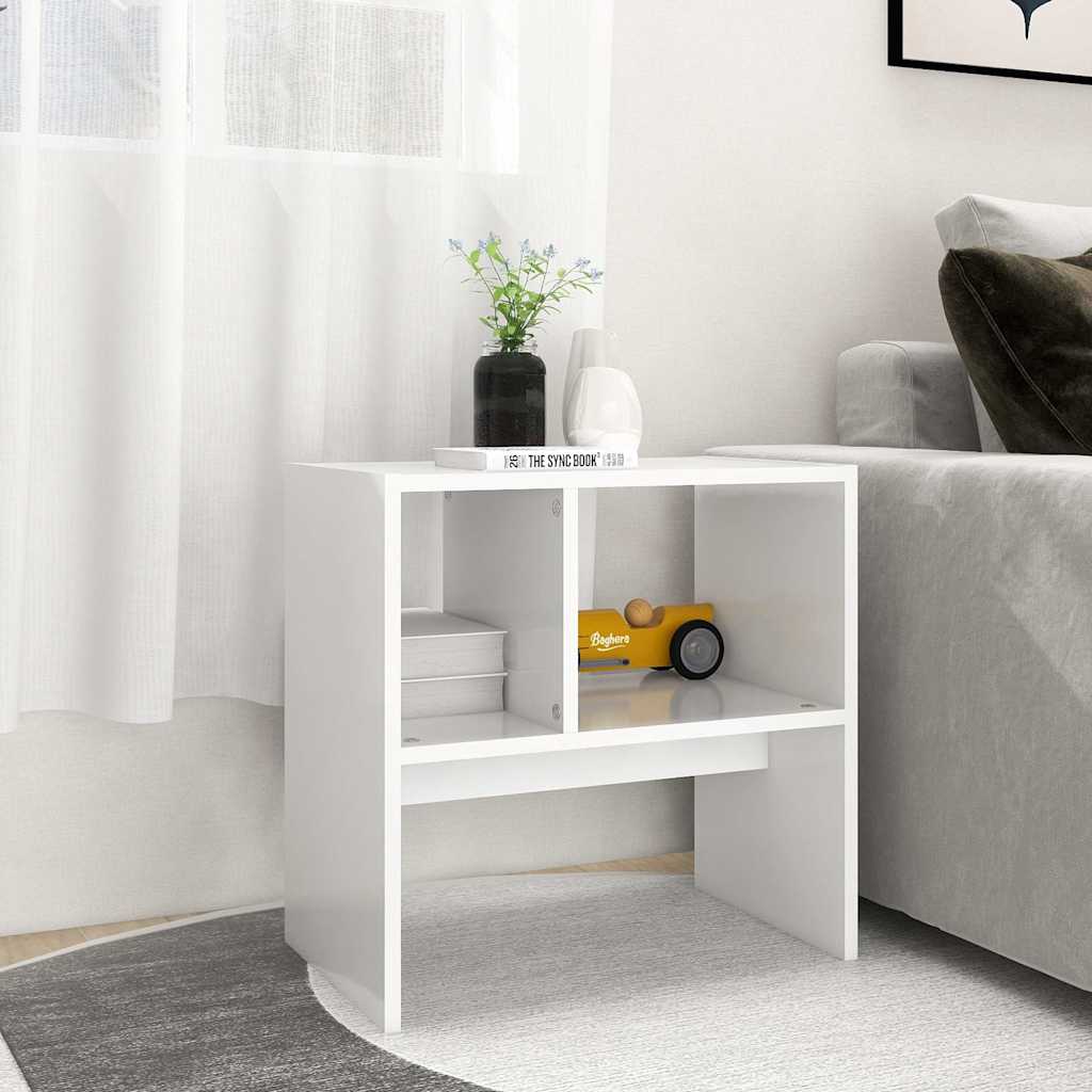 sidebord 50x30x50 cm konstrueret træ hvid