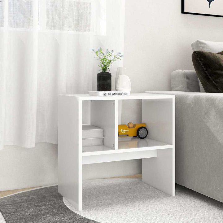 sidebord 50x30x50 cm konstrueret træ hvid
