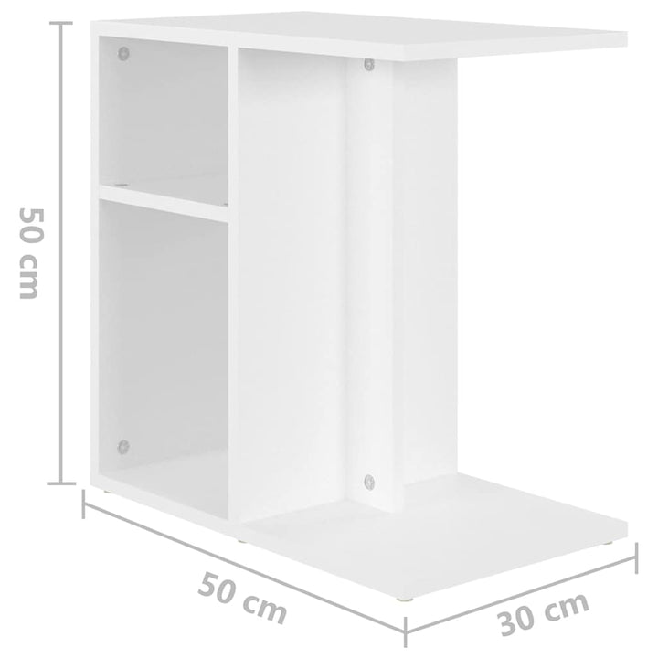 sidebord 50x30x50 cm konstrueret træ hvid