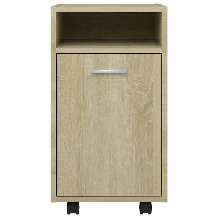 skab med hjul 33x38x60 cm konstrueret træ sonoma-eg