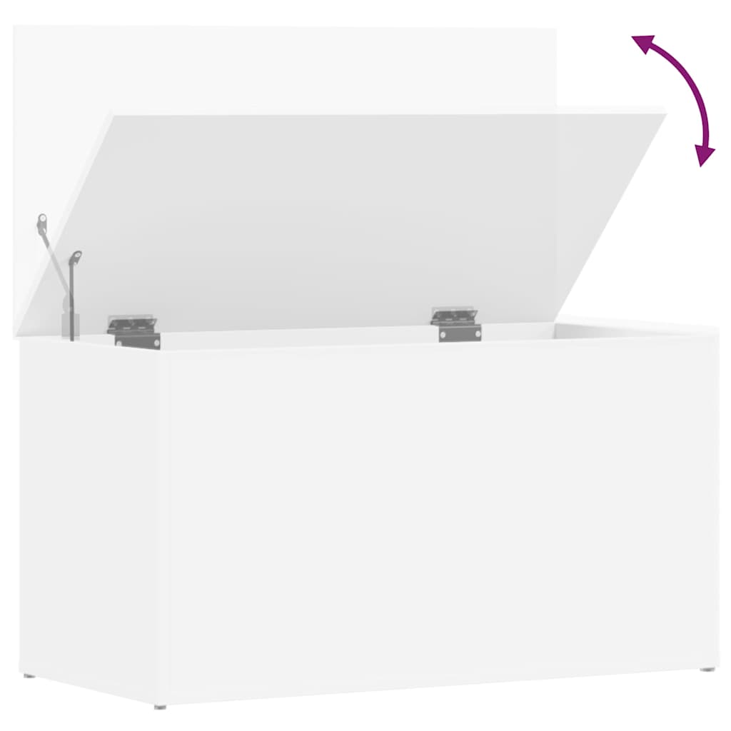 opbevaringskasse 84x42x46 cm konstrueret træ hvid