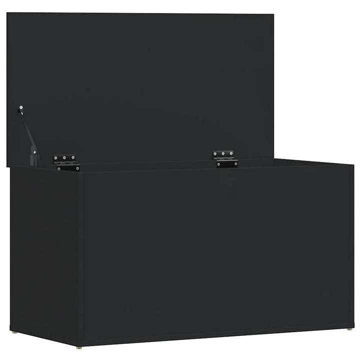opbevaringskasse 84x42x46 cm konstrueret træ sort