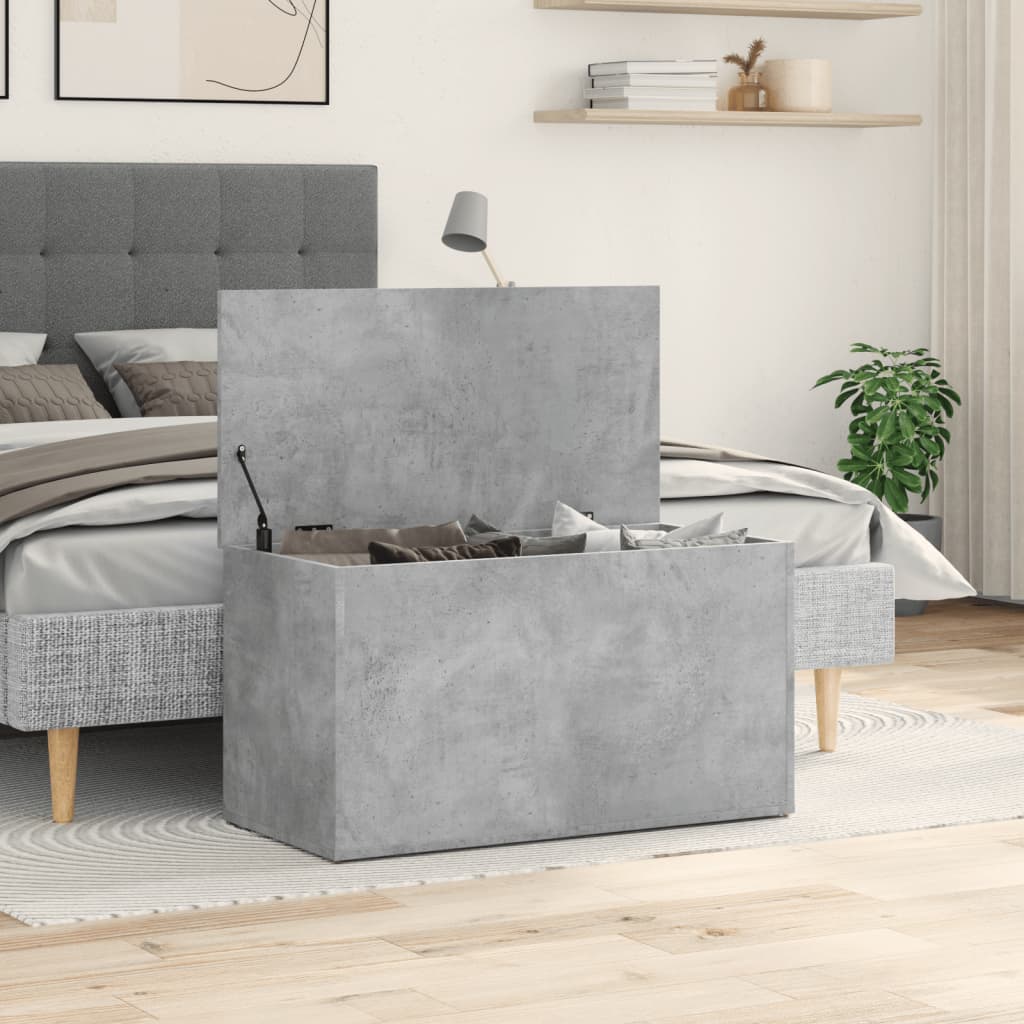 opbevaringskasse 84x42x46 cm konstrueret træ betongrå