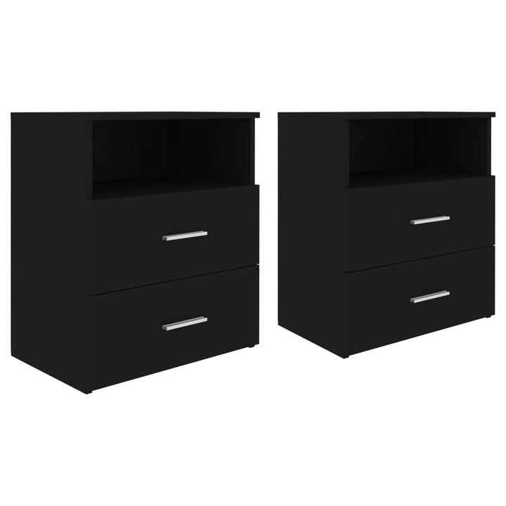 sengeskabe 2 stk. 50x32x60 cm sort