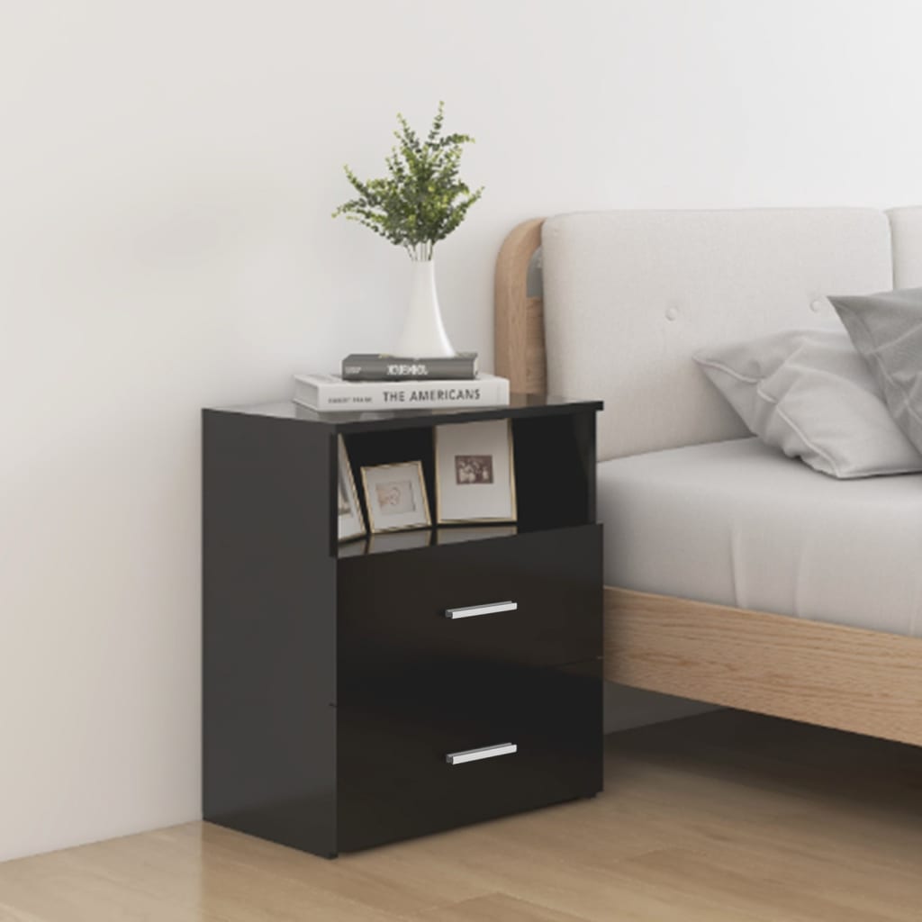 sengeskabe 2 stk. 50x32x60 cm sort