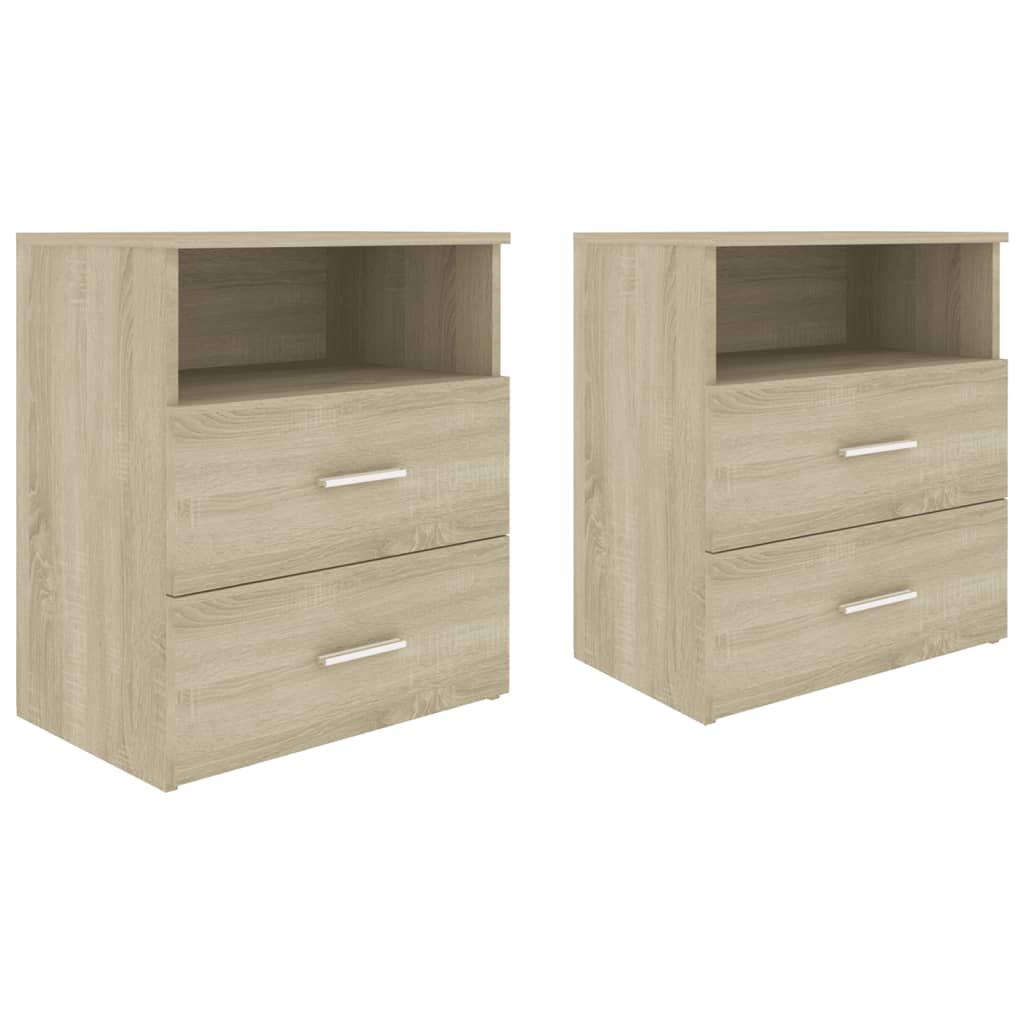 sengeskabe 2 stk. 50x32x60 cm sonoma-eg